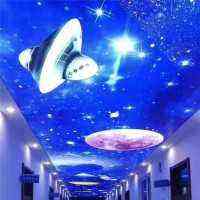 济南软膜天花安装 卡布灯箱安装 星空蓝天白云吊顶